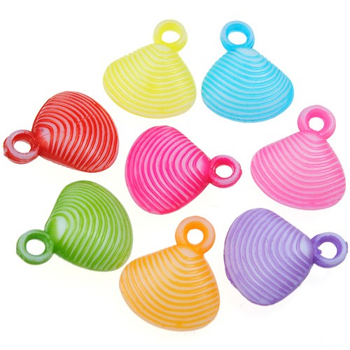 MIX zawieszka muszelka muszkla / akrylowe / 15.5x18.5mm / 20szt-12772