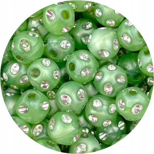 Koraliki kulki ala cyrkonie / akrylowe / zielone / 8mm / 50szt-6318