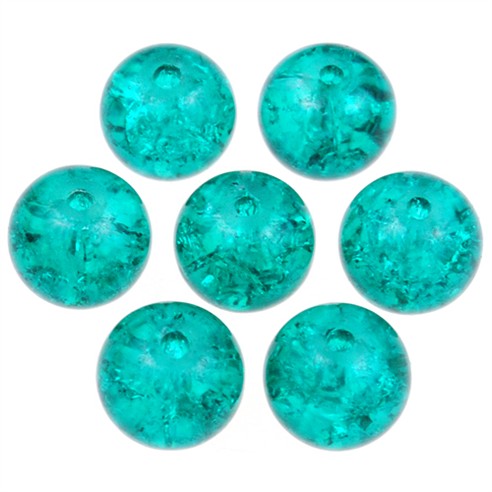 Koraliki spękane crackle / szklane / zielone / 8mm / 50szt-12724