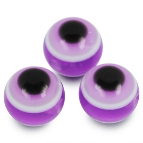 Koraliki oko proroka / akrylowe / fioletowe / 8mm / 30szt-5179