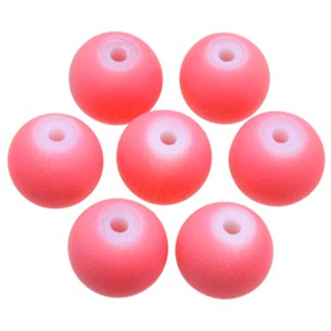 Koraliki gumowane kulki kule / szklane / j.czerwone / 8mm / 50szt-13598