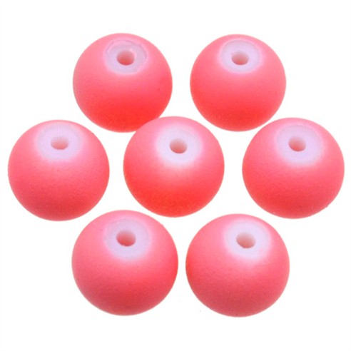 Koraliki gumowane kulki kule / szklane / j.czerwone / 8mm / 50szt-13598