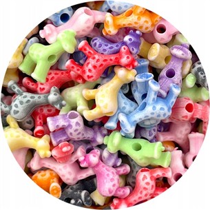 MIX koraliki żyrafa / akrylowe / 11x9mm / 13,3g / 100szt-12617
