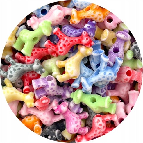 MIX koraliki żyrafa / akrylowe / 11x9mm / 13,3g / 100szt-12617