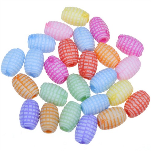 MIX koraliki beczułki owal / akrylowe / 5x7mm / 100szt-9278