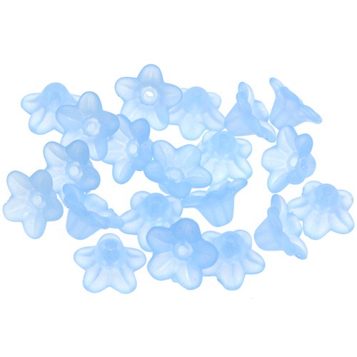 Koraliki mrożone kwiatki / akrylowe / j.niebieskie / 10x5mm / 6.0g / 50szt-12705
