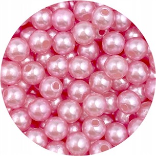 Koraliki kulki perełki perły / akrylowe / j.różowe / 6mm / 9.9g / 100szt-13075