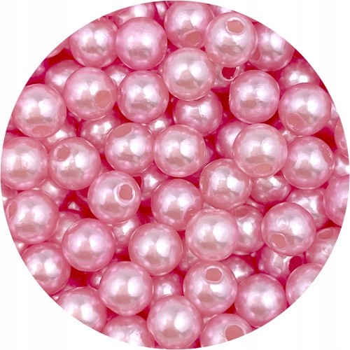 Koraliki kulki perełki perły / akrylowe / j.różowe / 6mm / 9.9g / 100szt-13075