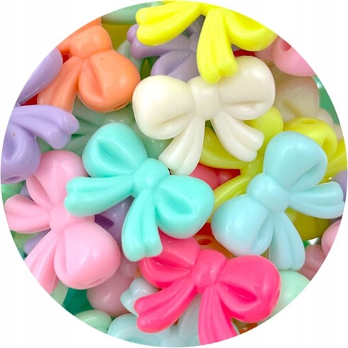 MIX koraliki kokardki / akrylowe / 20x15mm / 10szt-8963