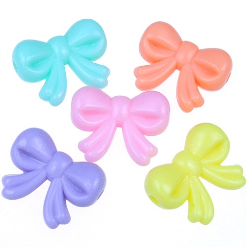 MIX koraliki kokardki / akrylowe / 20x15mm / 10szt-12916