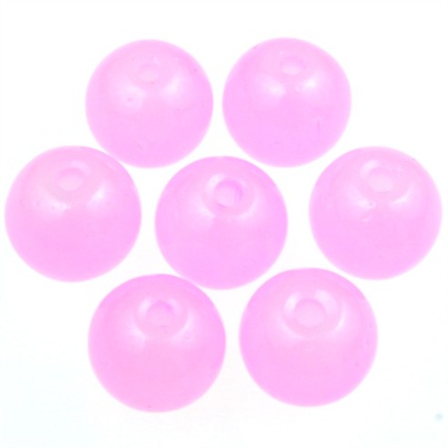 Koraliki kulki ala jadeit / szklane / j.różowe / 8mm / 50szt-12990