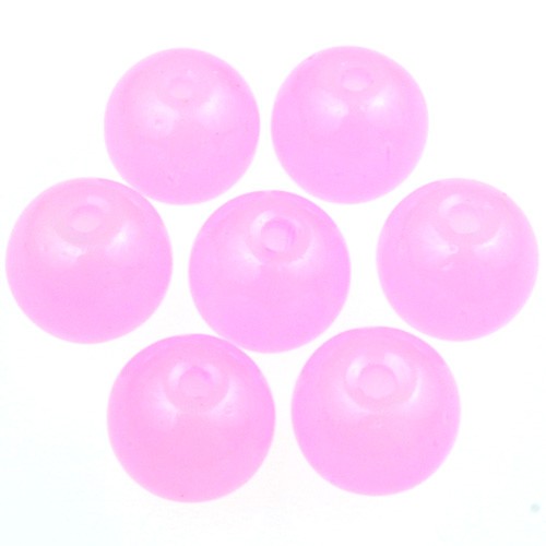 Koraliki kulki ala jadeit / szklane / j.różowe / 8mm / 50szt-12990