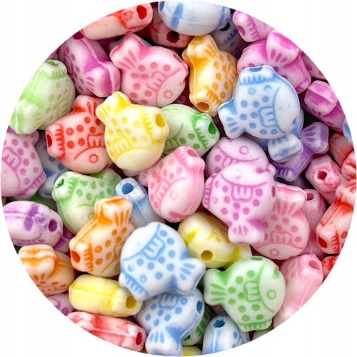 MIX koraliki rybki rybka / akrylowe / 10mm / 17,6g / 50szt-12603