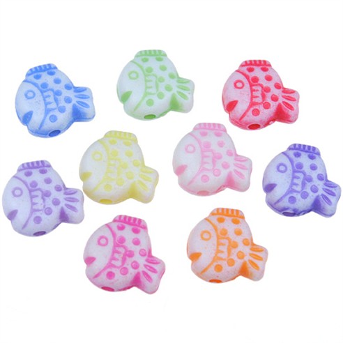 MIX koraliki rybki rybka / akrylowe / 10mm / 17,6g / 50szt-9291