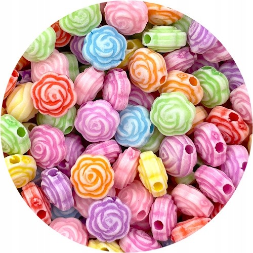 MIX koraliki kwiatki róże / akrylowe / 7x5mm / 16,0g / 100szt-12604
