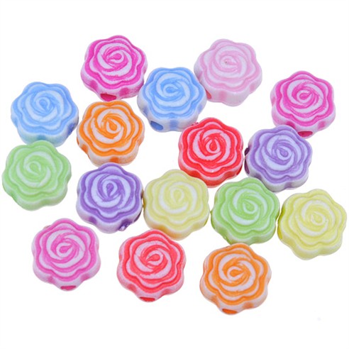 MIX koraliki kwiatki róże / akrylowe / 7x5mm / 16,0g / 100szt-9292