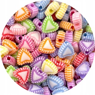 MIX koraliki serce serduszko / akrylowe / 8x7mm / 16,4g / 100szt-12606