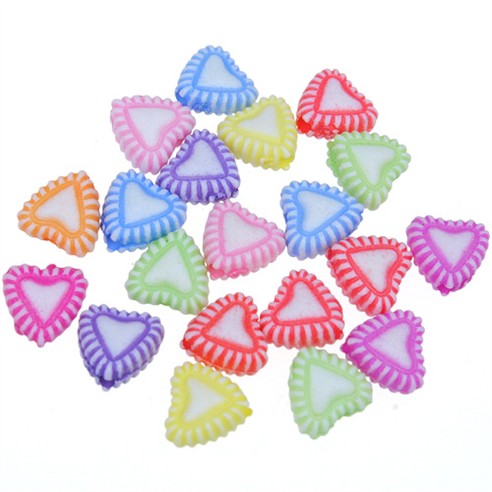 MIX koraliki serce serduszko / akrylowe / 8x7mm / 16,4g / 100szt-9294
