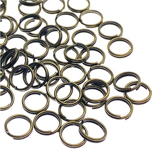 Ogniwka kółeczka podwójne / stop metalu / brązowe / 6mm / 14.9g / ok.200szt-13323