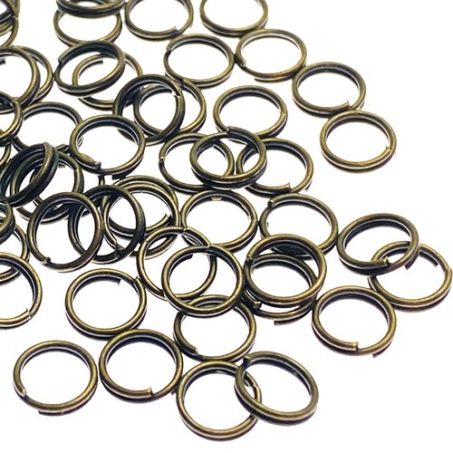 Ogniwka kółeczka podwójne / stop metalu / brązowe / 6mm / 14.9g / ok.200szt-13323