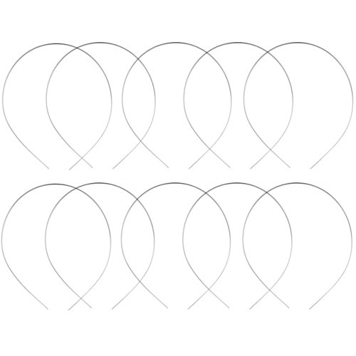 Baza opaski do włosów 120-125mm / metalowa / srebrna / 10szt-13249