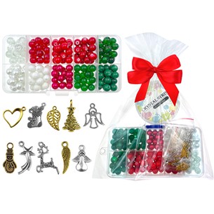 Zestaw Świąteczny do bransoletek koraliki szklane-12488