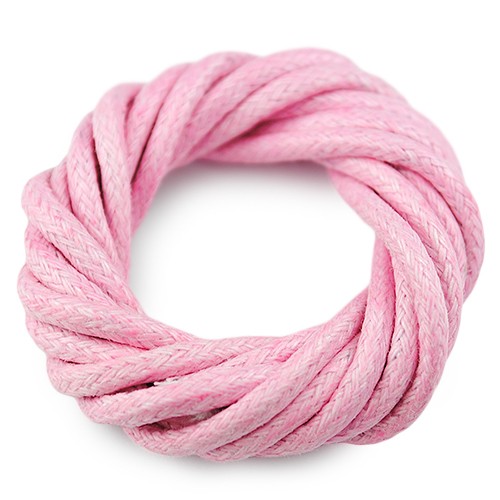 Sznurek jubilerski woskowany 2mm / bawełniany / jasny różowy / 10m-7187