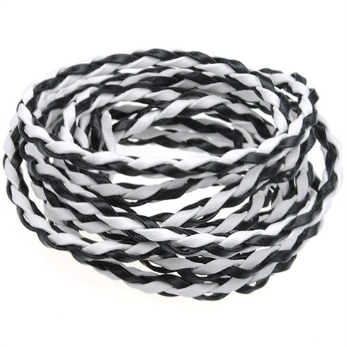 Rzemień jubilerski pleciony 3mm / ekologiczny /  biało-czarny / 5m-8596