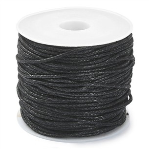 Sznurek woskowany jubilerski 1mm czarny rolka 20m 1szt-13599