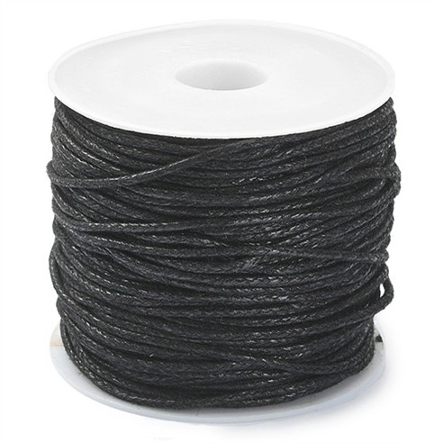 Sznurek woskowany jubilerski 1mm czarny rolka 20m 1szt-13599