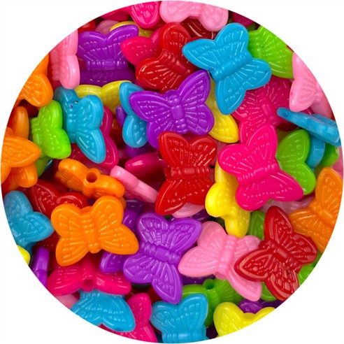 MIX koraliki motylki / akrylowe / multikolor / 14x11mm / 23,8g / 100szt-12582