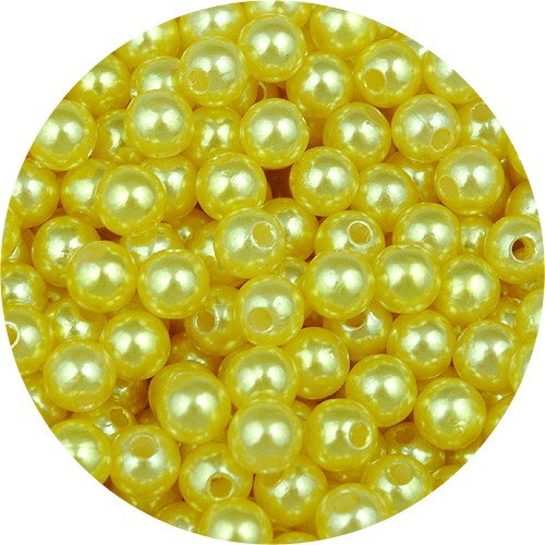 Koraliki kulki perełki perły / akrylowe / żółte / 6mm / 100szt-11262