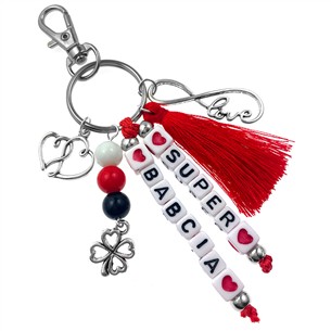 Brelok breloczek PREZENT NA DZIEŃ BABCI serce Super Babcia-12496