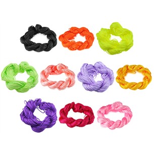 MIX Sznurek Nylonowy do Tworzenia Bransoletek 1mm 10x24m 240m-13642