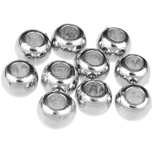 Przekładka oponka do rzemieni bransoletek 6mm akrylowa srebrna 50szt-11212