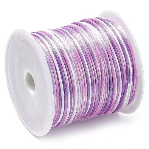 Sznurek satynowy nylonowy jubilerski topliwy 1mm kolorowy rolka 45m 1szt-13540