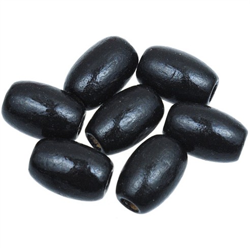 Koraliki owal drewniane czarne 12x8mm 30szt-12961