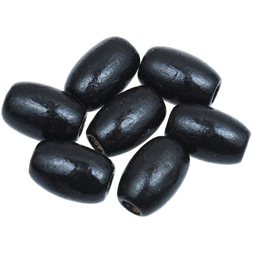 Koraliki owal drewniane czarne 12x8mm 30szt-12961