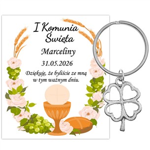 PODZIĘKOWANIE dla gości breloczek Brelok 1 KOMUNIA ŚWIĘTA KONICZYNKA PAMIĄTKA 10G-13683