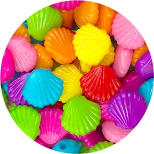 MIX koraliki muszelki małża akrylowe multikolor 12x10mm 50szt-9287