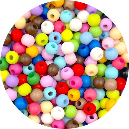 MIX koraliki kule kolorowe kulki akylowe 4mm 15,8g 500szt-13120