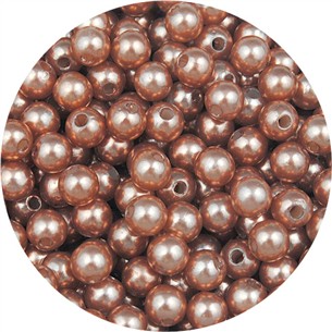 Koraliki kulki perełki perły akrylowe j.brązowe 6mm 9,5g 100szt-13687