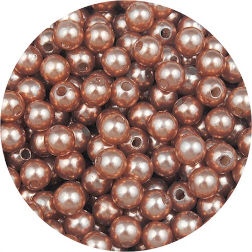 Koraliki kulki perełki perły akrylowe j.brązowe 6mm 9,5g 100szt-13687