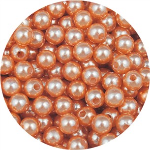 Koraliki kulki perełki perły akrylowe pomarańczowe 6mm 100szt-13688