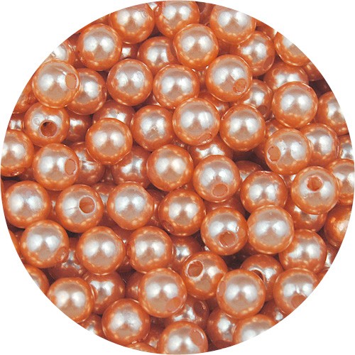 Koraliki kulki perełki perły akrylowe pomarańczowe 6mm 100szt-13688