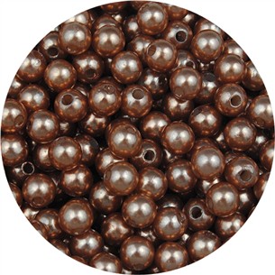 Koraliki kulki perełki perły akrylowe brązowe 6mm 9,9g 100szt-11238