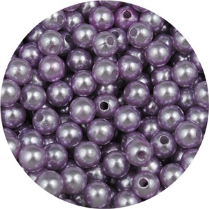Koraliki kulki perełki perły akrylowe j.fioletowe 6mm 100szt-11243