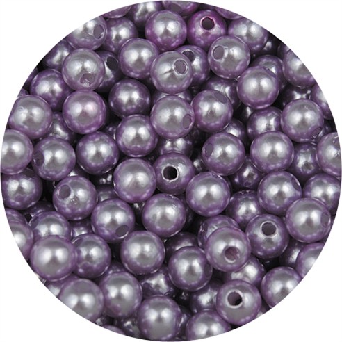 Koraliki kulki perełki perły akrylowe j.fioletowe 6mm 100szt-11243