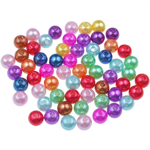 Koraliki kulki perełki perły akrylowe multikolor 6mm 100szt-10179