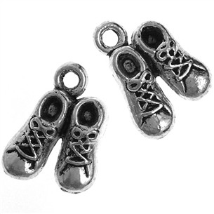 Zawieszka trampki buciki metalowa srebrny 14,5x11x4mm 10szt-11987